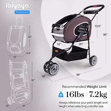 Compact 5-in-1 Pet Carrier and Stroller for Small Pets