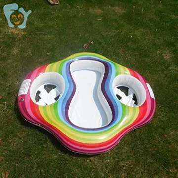 Inflatable Twin Baby Pool Float Infant Double Seat Floaty 2 Kids Swimming Rings