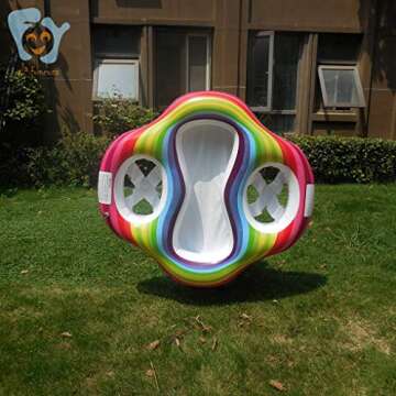 Inflatable Twin Baby Pool Float Infant Double Seat Floaty 2 Kids Swimming Rings