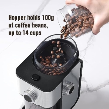 Ollygrin Flat Burr Coffee Grinder with 14 Grind Settings