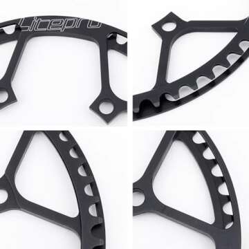 catazer Bike Chainring 130BCD Aluminum Alloy Ultralight Bicycle Chainring 45T 47T 53T 56T 58T BMX Chainwheel for Folding Bicycle (Black,58T)