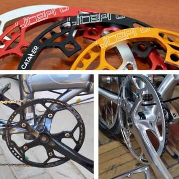 catazer Bike Chainring 130BCD Aluminum Alloy Ultralight Bicycle Chainring 45T 47T 53T 56T 58T BMX Chainwheel for Folding Bicycle (Black,58T)