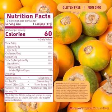 8Greens Supergreens Lollipops | Super Greens Suckers, Greens Powder, Gluten-free, Vegan, Non-GMO Natural Tropical Citrus flavor, 10 Count