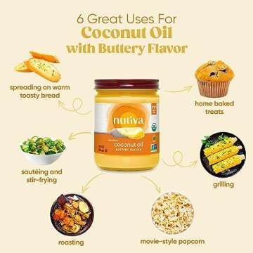 Nutiva Organic Coconut Oil with Non-Dairy Butter Flavor, 14 Ounce (Pack of 2), USDA Organic, Non-GMO, Whole 30 Approved, Vegan & Gluten-Free, Plant-Based Replacement for Butter