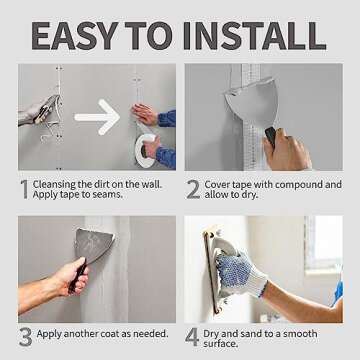 Etossan Drywall Joint Tape,2 inch x 150 FT,Self-Adhesive Drywall Mesh Tape for Drywall Finishing and...