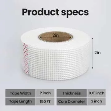 Etossan Drywall Joint Tape,2 inch x 150 FT,Self-Adhesive Drywall Mesh Tape for Drywall Finishing and Crack Repair,White