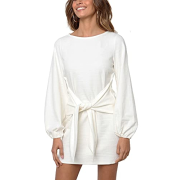 Elegant Knitted Bodycon Tie Waist Sweater Dress for Women - Autumn Winter Fashion