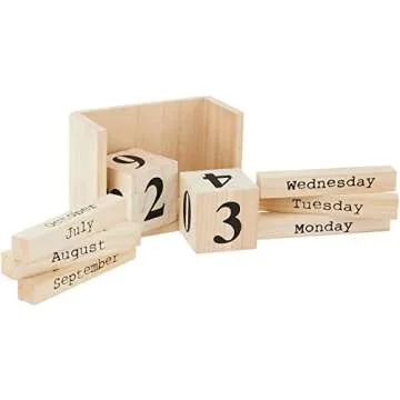 Bloomingville Paulownia Wood Perpetual Calendar