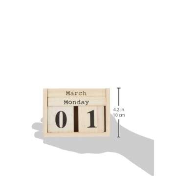 Bloomingville Paulownia Wood Perpetual Calendar