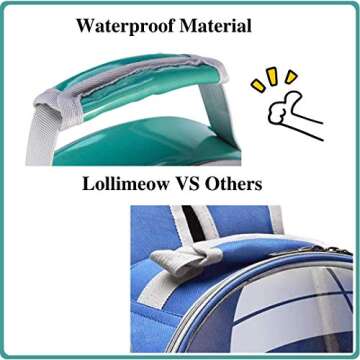 Lollimeow Cat Carrier Backpack, Clear Bubble Waterproof Backpack Carrier, Pets and Small Dogs,Airline-Approved, Designed for Travel, Hiking, Walking & Outdoor Use (Classic-Green)