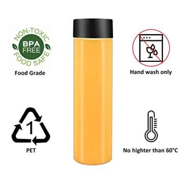 zmybcpack 12 Pack Clear PET Juice Bottles with Lids