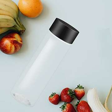 zmybcpack 12 Pack Clear PET Juice Bottles with Lids