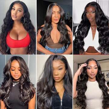 Hoyrhra 12A Human Hair Bundles Body Wave 20 22 24Inch Bundles Human Hair Unprocessed Brazilian Virgin Human Hair 3Bundles Deals weaves Natural Color