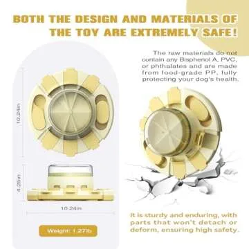 KADTC Dog Puzzle Toys for Small/Medium/Large Dogs Slow Feeder w/Button Level 2 in 1 Boredom Busters Keep Them Busy Enrichment Toy Puzzles Food/Treat Dispenser Puppy Brain Mental Stimulation Game YLW