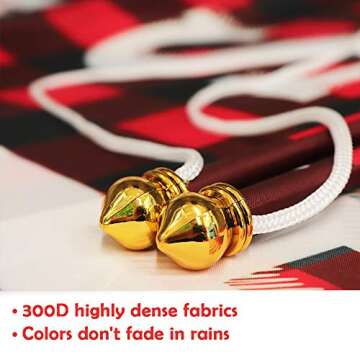 Ivenf Christmas Decorations Outdoor Yard Front Porch Sign Set, Red Black Buffalo Plaid Door Banner, Hanging Merry Christmas Decorations for Home, Indoor Outdoor Xmas Decor Wall Front Door Yard Garage