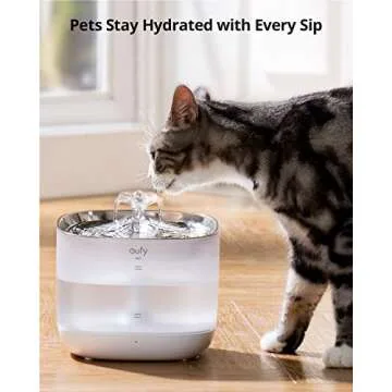 eufy Pet Water Fountain Filter Pack, 4 Official Filters for Pet Water Fountain The Stainless Steel Automatic Water Dispensers for Dogs and Cats, Triple Filtration System