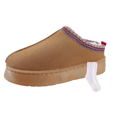 TOCONFFON Womens Platform Slippers - Cozy Faux Fur Boots for Indoor & Outdoor