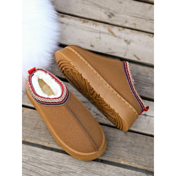 TOCONFFON Womens Faux Fur Platform Slippers Warm Cozy Boots