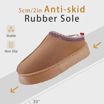 TOCONFFON Womens Faux Fur Platform Slippers Warm Cozy Boots