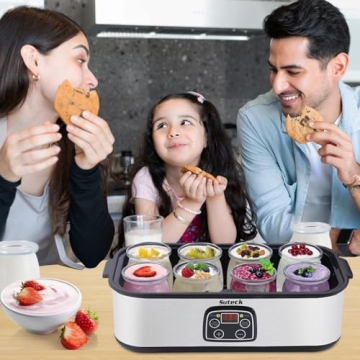 Automatic Digital Yogurt Maker with 8 Glass Jars for Home Use
