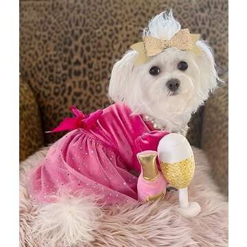 Fitwarm Fancy Dog Tulle Dress, Dog Winter Clothes for Small Dogs Girl, Female Pet Birthday Outfit, L...