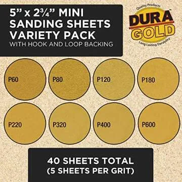 Dura-Gold 20-Piece Contoured Profile 5" Hand Sanding Block Set with 40 Sheet Hook & Loop Sandpaper Kit - Interchangeable Assorted Convex & Concave Shapes - Sand Wood Woodworking Furniture, Auto Paint