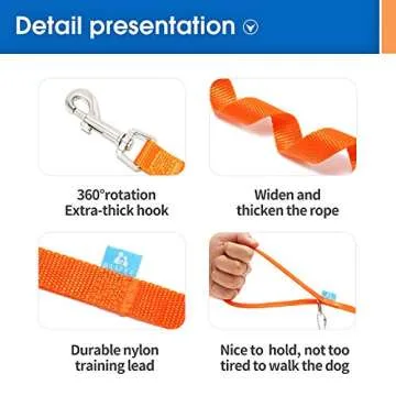 BAAPET Long Dog Training Leash for All Dogs and Cats