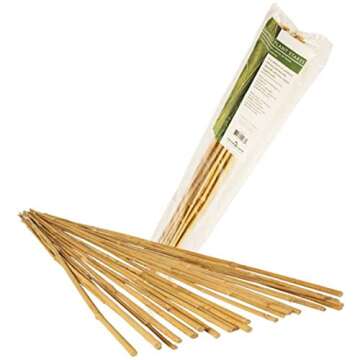 GROW!T Hydrofarm HGBB6 6' Natural, Bamboo Stake, Pack of 25, Tan