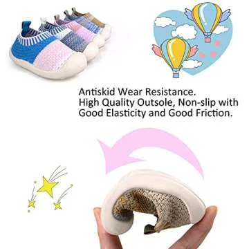 Baby First-Walking Shoes 1-4 Years Kid Shoes Trainers Toddler Infant Boys Girls Soft Sole Non Slip Cotton Mesh Breathable Lightweight Slip-on Sneakers Outdoor(Yellow,9 Toddler) T23