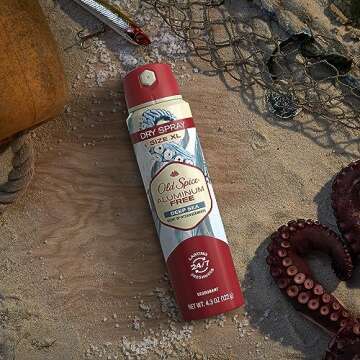 Old Spice Men's Aluminum Free Deodorant Dry Body Spray, Deep Sea, 24/7 Odor Protection, 4.3oz (Pack ...