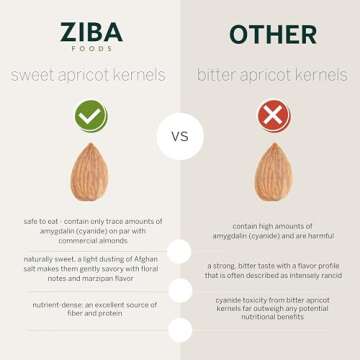 Ziba Foods Sweet Apricot Kernels | 5.3 oz | Non-GMO & Vegan Dried Apricot Seeds Whole 30 Friendly & Keto, Paleo, Dry Roasted Superseed | Wild Grown Apricot Kernel High In Protein and Omega 3s