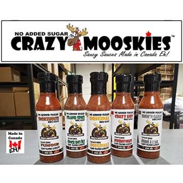 CRAZY MOOSKIES Sugar-Free Garlic BBQ Sauce, 350 ML