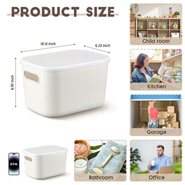 Tuanse Plastic Storage Bins with Lids for Organizing