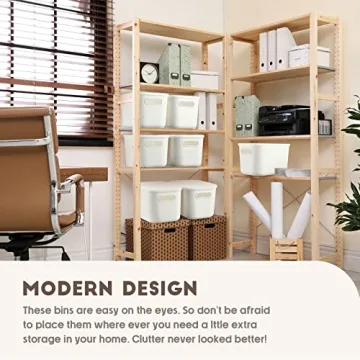 Tuanse Plastic Storage Bins with Lids for Organizing