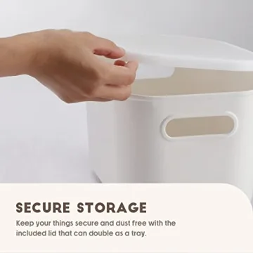 Tuanse Plastic Storage Bins with Lids for Organizing