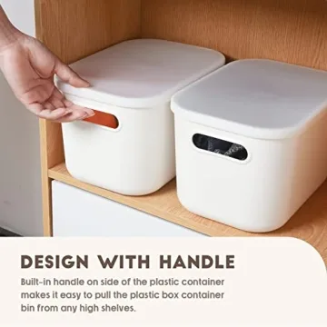 Tuanse Plastic Storage Bins with Lids for Organizing