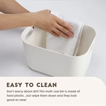 Tuanse Plastic Storage Bins with Lids for Organizing