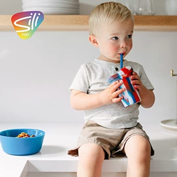 Silipint Kids’ Silicone Cups with Lids & Straws Pack of 2