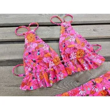 SPORLIKE Women's High Waisted Ruffle Bikini Swimwear