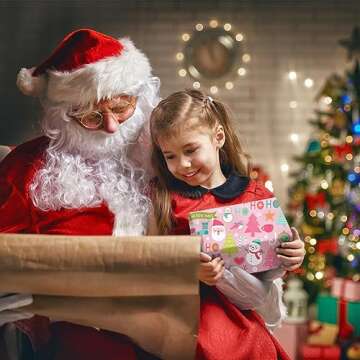 Vintage Baby Pink Merry Christmas Xmas Wrapping Paper 6 Sheets With Matched Pink Color Ribbon Folded Flat 20x28 inches per sheet For Kids Girls Boys Women Unique Xmas Decorative Paper and Holiday Gift