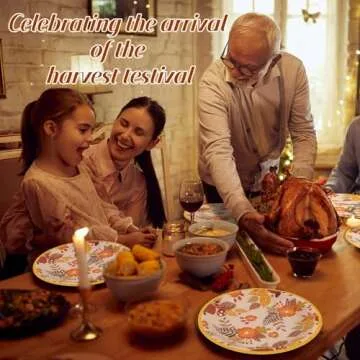 50 Pack Fall Pumpkins Paper Plates for Celebrations