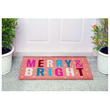 Calloway Mills 107561729 Pink Merry & Bright Doormat