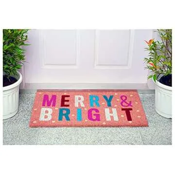 Calloway Mills 107561729 Pink Merry & Bright Doormat
