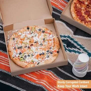 Durable Kraft Pizza Boxes | 10x10 Inches | 15 Pack | BOARDS+