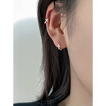 Elegant 14K Gold Plated Small Gold Hoop Earrings