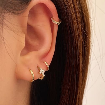 Elegant 14K Gold Plated Small Gold Hoop Earrings