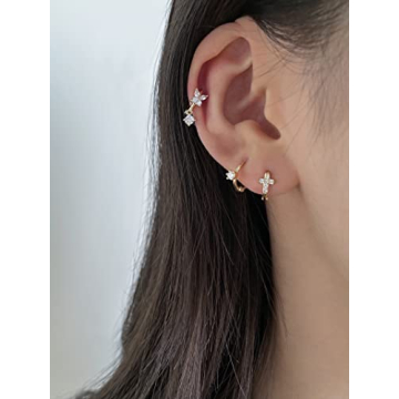 Elegant 14K Gold Plated Small Gold Hoop Earrings