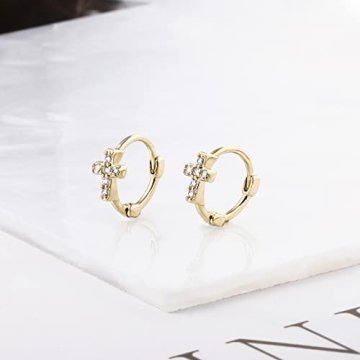 Elegant 14K Gold Plated Small Gold Hoop Earrings