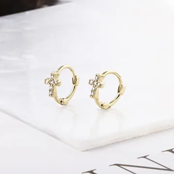 Elegant 14K Gold Plated Small Gold Hoop Earrings