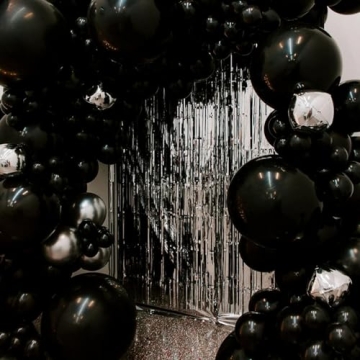 PartyWoo 130 pcs Black Balloons for All Occasions